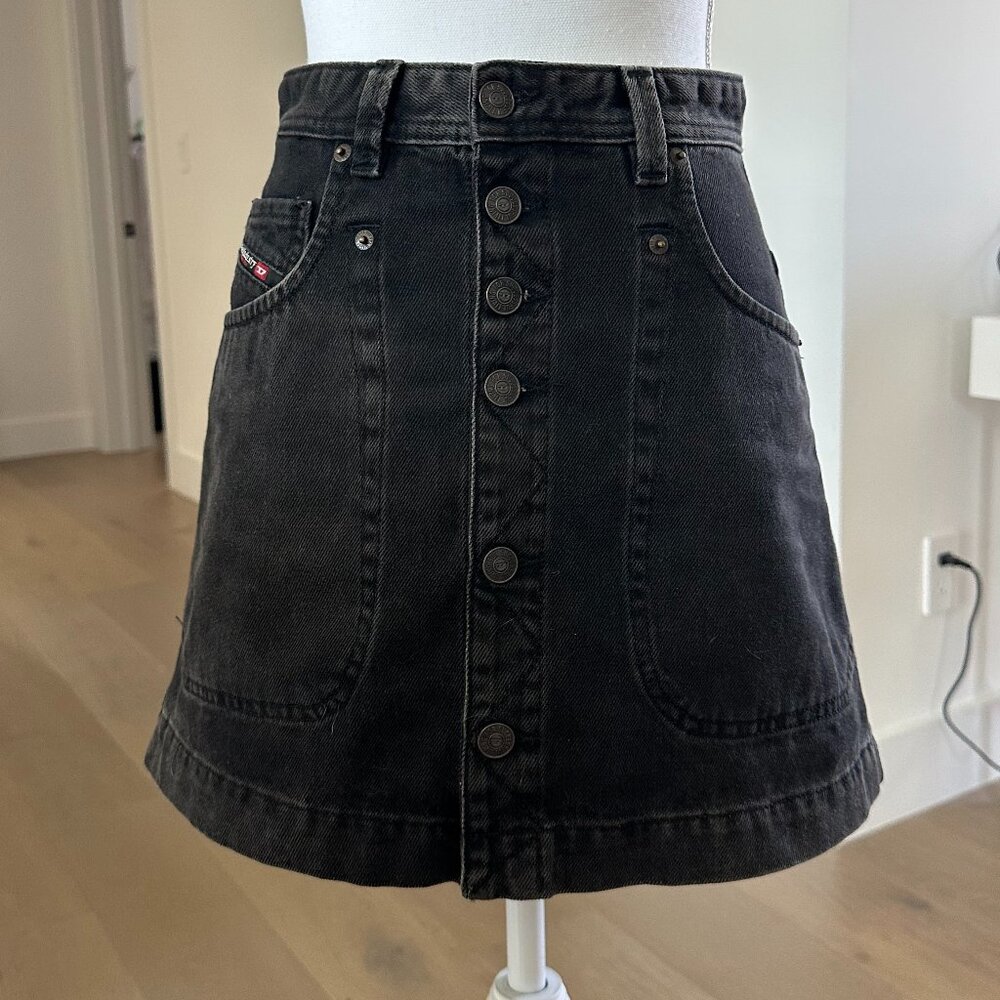 Diesel denim black mini skirt